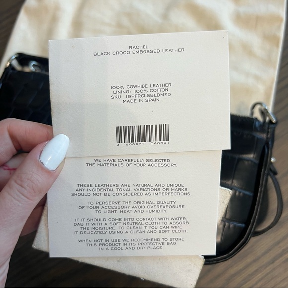 By Far Rachel Croco Embossed Leather Shoulder Bag - Picture 9 of 11